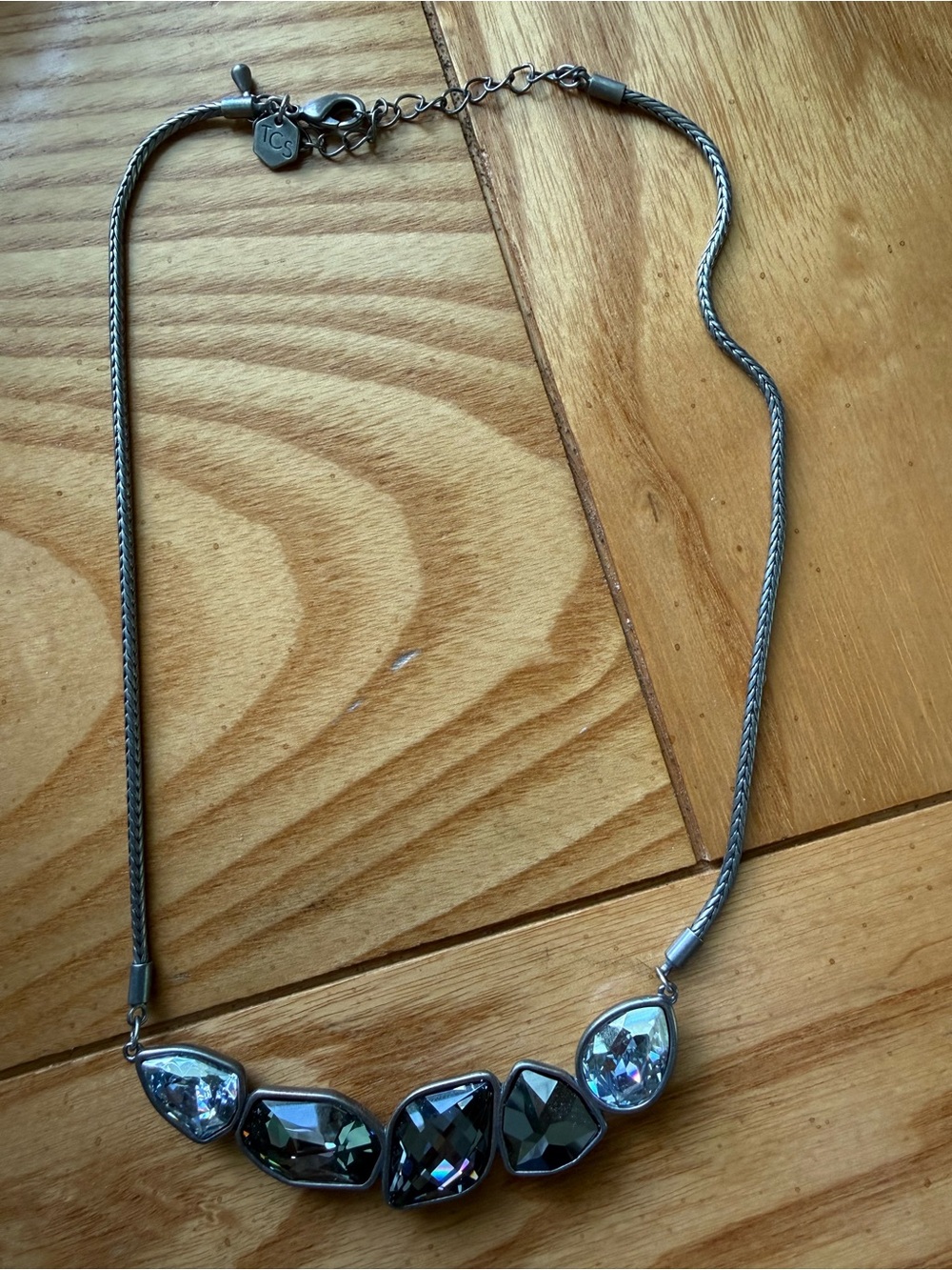 Touchstone Crystal (TC) Hematite and Clear Crystal Five-Stone Necklace
